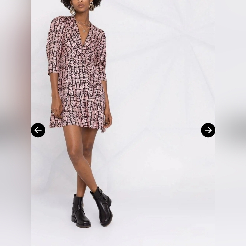 Sandro floral-print v-neck dress Size S - Picture 2 of 10